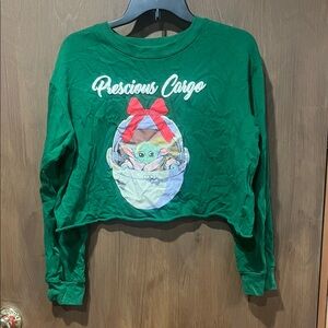 Star Wars Green Grogu 'Precious Cargo' Cropped Crewneck